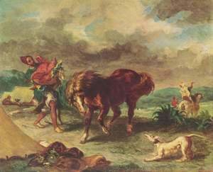 Eugene Delacroix - The Moroccan and his Horse