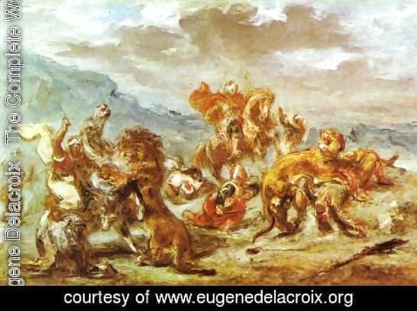 Eugene Delacroix - Lion Hunt