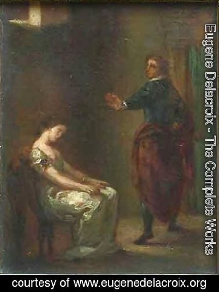 Eugene Delacroix - Hamlet and Ophelia