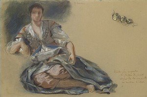 Eugene Delacroix - Study for the painting Women of Algiers