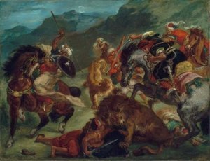 Eugene Delacroix - Lion Hunt 2