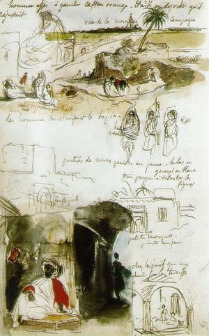 Eugene Delacroix - Page from the Moroccan Notebook