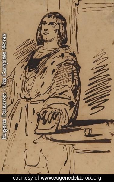 Eugene Delacroix - Study of a man in costume