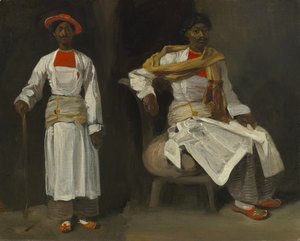 Two Views of an Indian from Calcutta, Seated and Standing