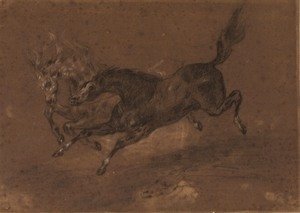 Eugene Delacroix - Horses running