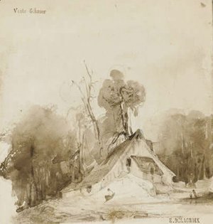 Eugene Delacroix - The Cottage in the grove