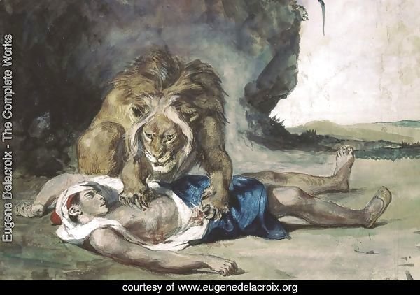 Lion Rending Apart a Corpse