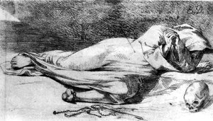 Eugene Delacroix - Monk at Prayer