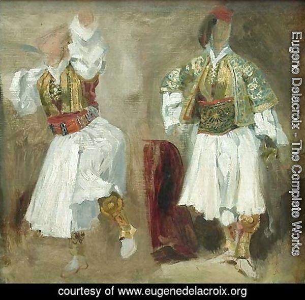 Two Views of costumes Souliotes