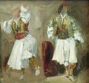 Eugene Delacroix - Two Views of costumes Souliotes