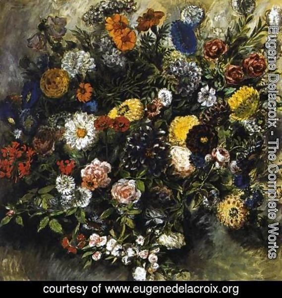 Eugene Delacroix - Bouquet of Flowers 1849-50