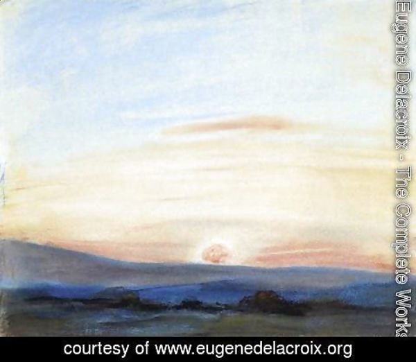 Eugene Delacroix - Study of Sky- Setting Sun c. 1849