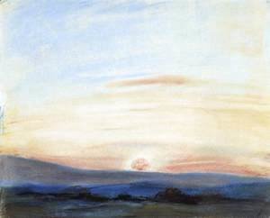 Eugene Delacroix - Study of Sky- Setting Sun c. 1849