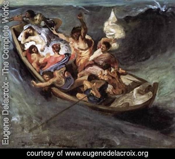 Eugene Delacroix - Christ on the Lake of Gennezaret (sketch) c. 1841