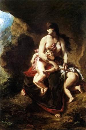 Eugene Delacroix - Medea about to Kill her Children 1838