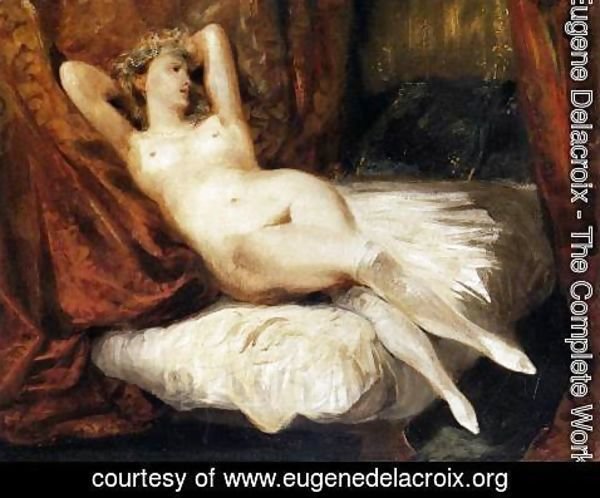 Eugene Delacroix - Female Nude Reclining on a Divan 1825-26