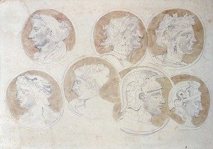Eugene Delacroix - Studies Of Antique Medallions