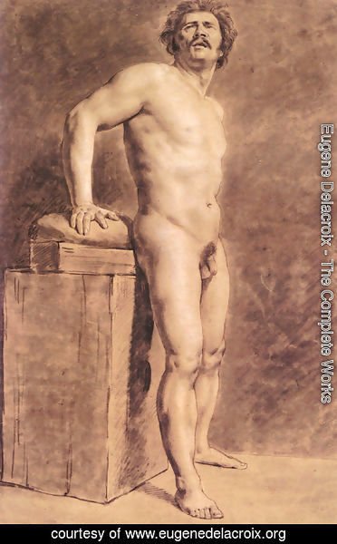 Eugene Delacroix - Male Academy Figure  Probably Polonais  Standing