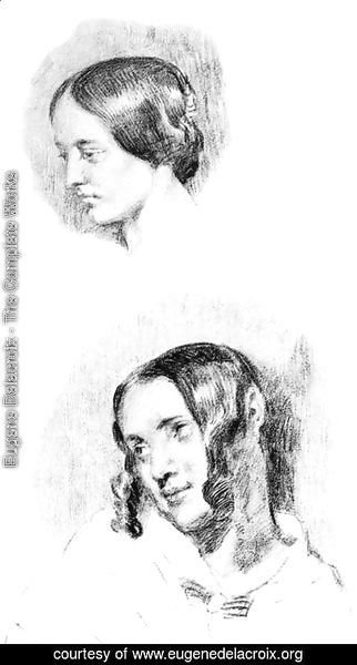Eugene Delacroix - Study For Jenny Le Guillou And Josephine De Forget