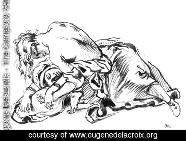 Eugene Delacroix - Sketch For Attila 1843-47