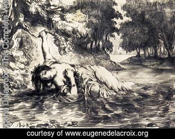 Eugene Delacroix - The Death of Ophelia 1843
