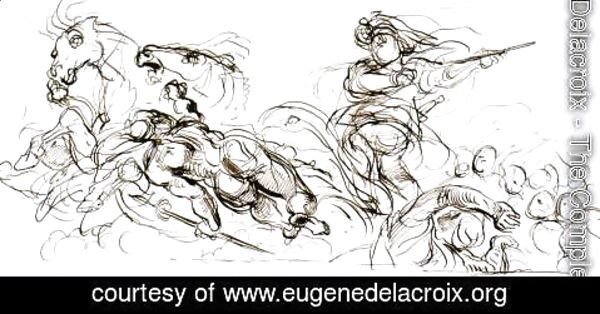 Eugene Delacroix - Study For The War Coffer 1833-37