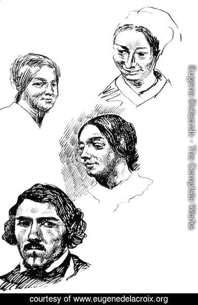 Eugene Delacroix - Page Of A Sketchbook