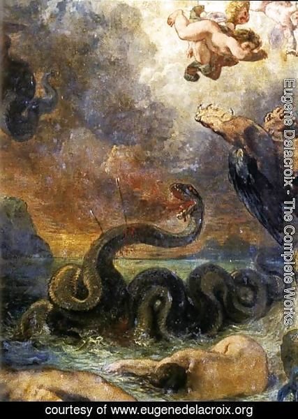 Eugene Delacroix - Apollo Slays Python (detail) 1850-51