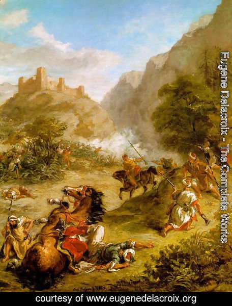 Eugene Delacroix - Arabs Skirmishing in the Mountains 1863