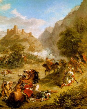 Eugene Delacroix - Arabs Skirmishing in the Mountains 1863