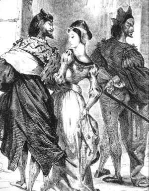 Eugene Delacroix - Faust Trying to Seduce Margarete (detail) 1828