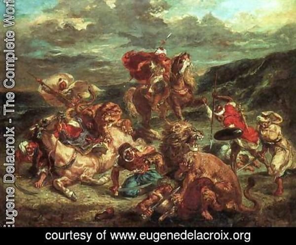 Eugene Delacroix - Lion Hunt 1861